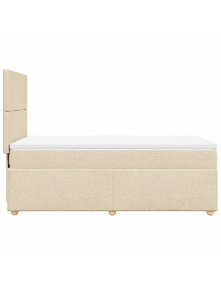Giroletto a Molle con Materasso Crema 100x200 cm in Tessuto