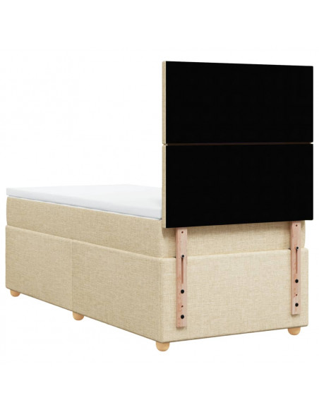 Giroletto a Molle con Materasso Crema 100x200 cm in Tessuto