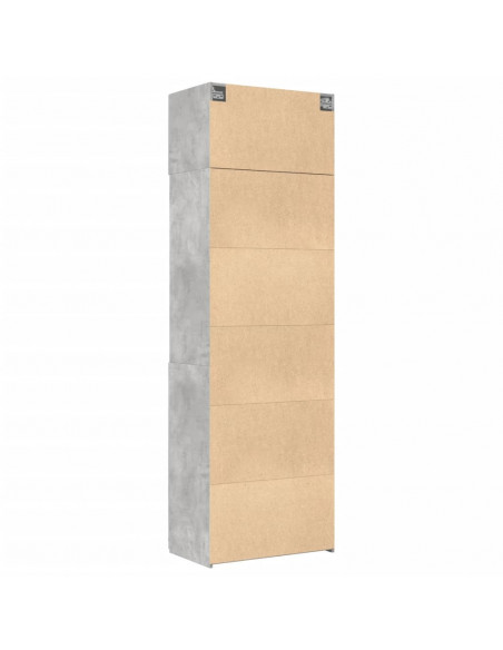 Armadietto Grigio Cemento 70x42,5x225 cm in Truciolato