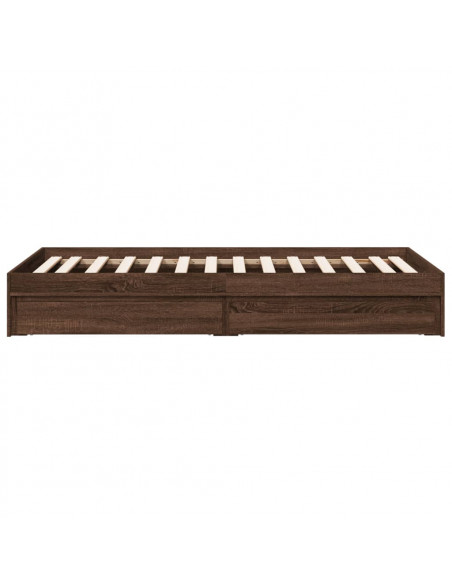 Giroletto Cassetti Rovere Marrone 100x200 cm Legno Multistrato