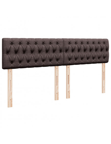 Giroletto a Molle con Materasso Marrone Scuro 200x200cm Tessuto