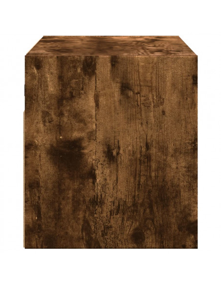 Mobile TV a Parete con Luci LED Rovere Fumo 100x31x35 cm