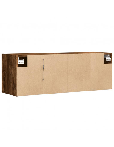 Mobile TV a Parete con Luci LED Rovere Fumo 100x31x35 cm