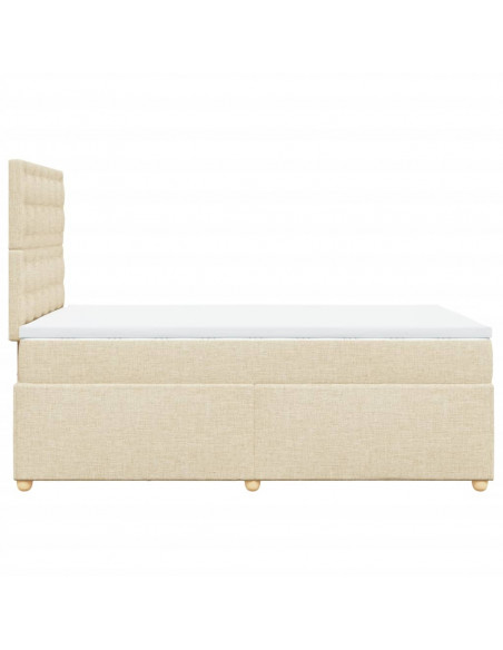 Giroletto a Molle con Materasso Crema 120x200 cm in Tessuto