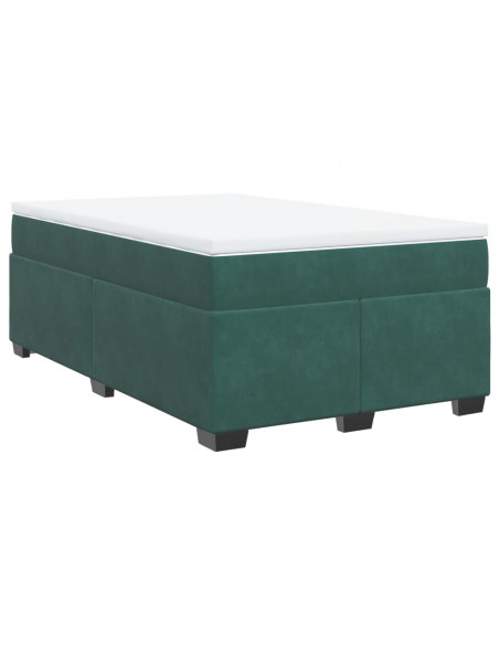 Giroletto a Molle con Materasso Verde Scuro 120x200 cm Velluto