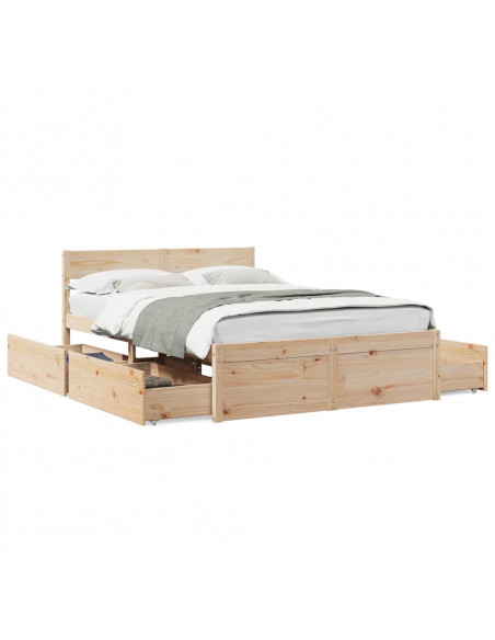 Giroletto con Cassetti 120x190 cm in Legno Massello di Pino
