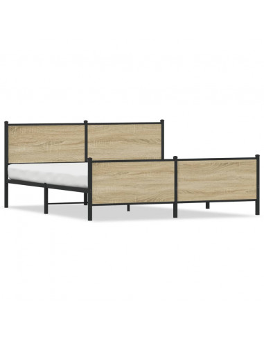 Giroletto senza Materaso in Metallo Rovere Sonoma 200x200 cm