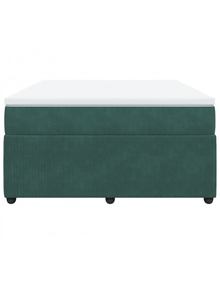 Giroletto a Molle con Materasso Verde Scuro 160x200 cm Velluto