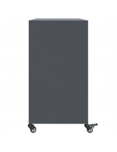 Credenza Antracite 100,5x39x72 cm in Acciaio Laminato a Freddo 2