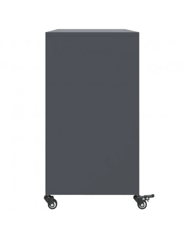 Credenza Antracite 100,5x39x72 cm in Acciaio Laminato a Freddo