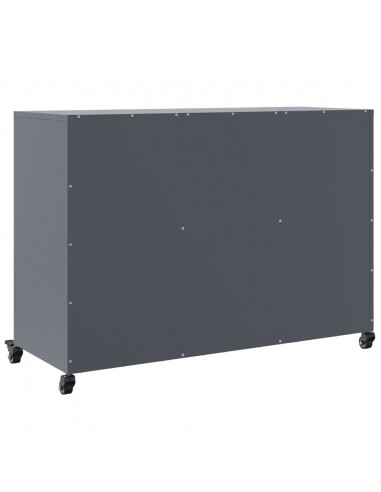 Credenza Antracite 100,5x39x72 cm in Acciaio Laminato a Freddo