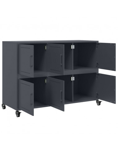 Credenza Antracite 100,5x39x72 cm in Acciaio Laminato a Freddo