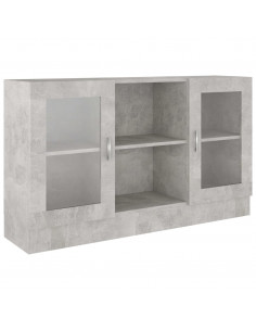 Armadietto Vetrina Grigio Cemento 120x30,5x70 cm Multistrato 2