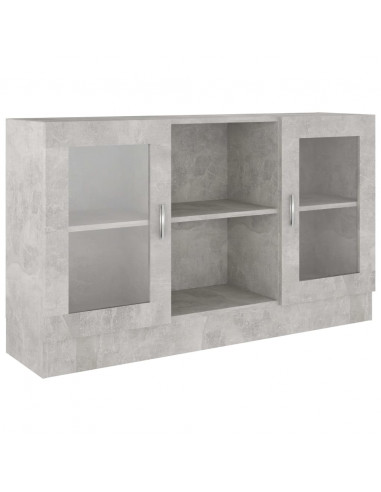 Armadietto Vetrina Grigio Cemento 120x30,5x70 cm Multistrato