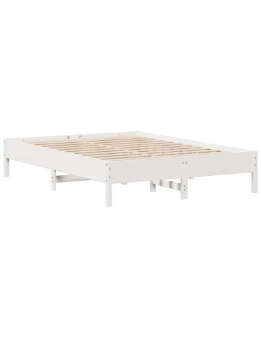 Letto senza Materasso Bianco 160x200 cm Legno Massello di Pino