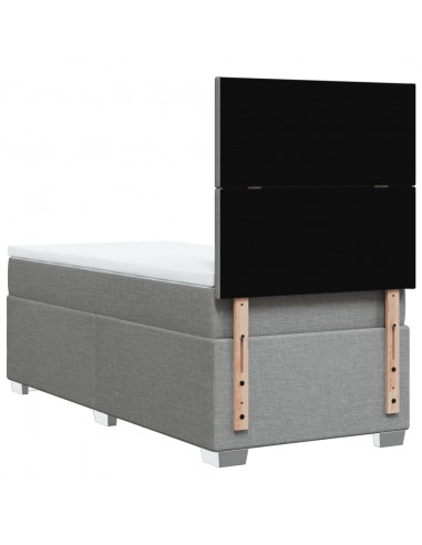 Giroletto a Molle con Materasso Grigio Chiaro 90x190 cm Tessuto