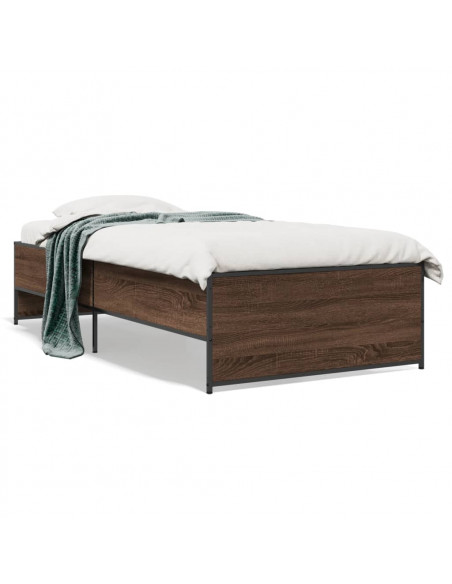 Giroletto Rovere Marrone 90x190 cm Legno Multistrato e Metallo