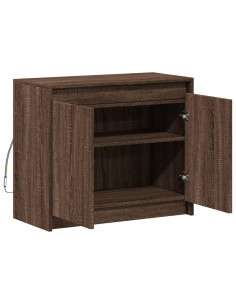 Credenza con LED Rovere Marrone 72x34x61 cm Legno Multistrato 2