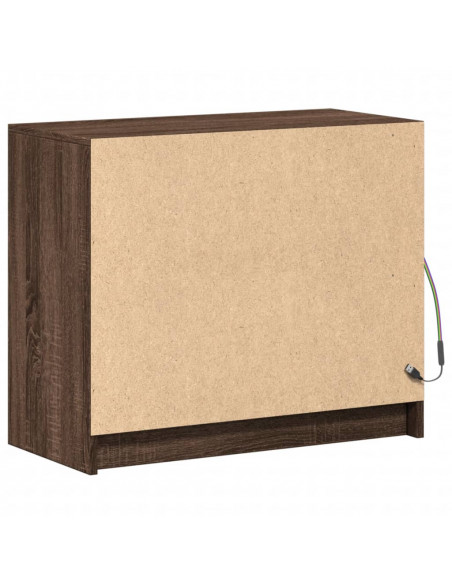 Credenza con LED Rovere Marrone 72x34x61 cm Legno Multistrato