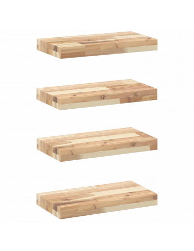 Mensole da Parete 4 pz 60x20x4 cm Legno Acacia Non Trattato