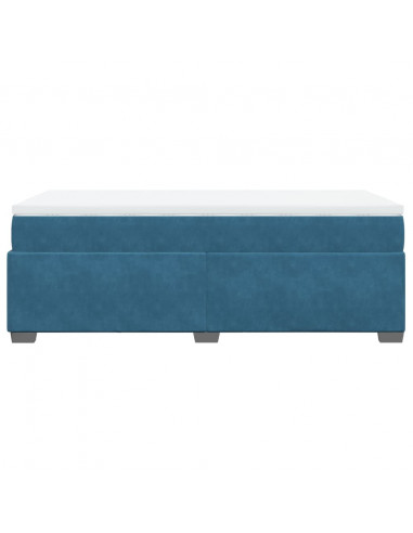 Giroletto a Molle con Materasso Blu Scuro 80x200 cm in Velluto