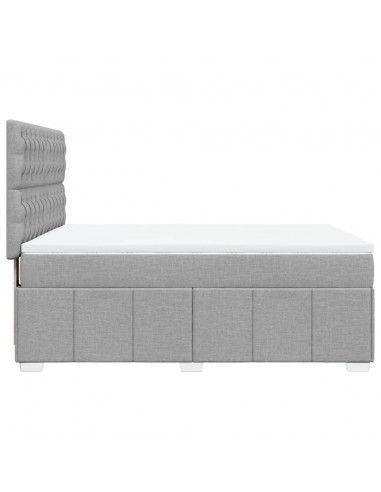 Giroletto a Molle con Materasso Grigio Chiaro 160x200cm Tessuto