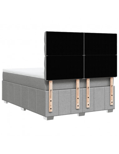 Giroletto a Molle con Materasso Grigio Chiaro 160x200cm Tessuto