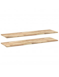 Mensole da Parete 2 pz 140x40x2 cm Legno Acacia Non Trattato 2