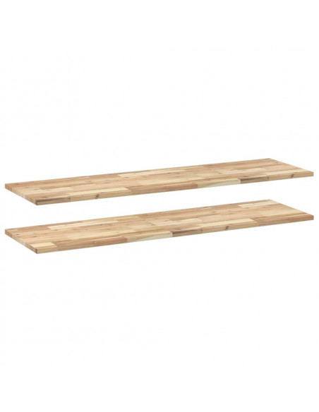 Mensole da Parete 2 pz 140x40x2 cm Legno Acacia Non Trattato