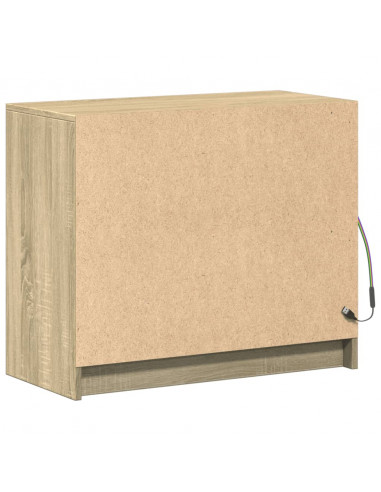 Credenza con LED Rovere Sonoma 72x34x61 cm in Legno Multistrato