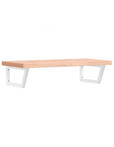 Ripiano a Parete per Lavabo in Acciaio e Massello di Faggio