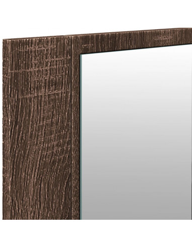 Armadietto Specchio con LED da Bagno Rovere Marrone 100x12x45cm