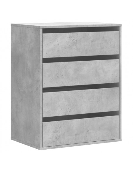 Cassettiera Angolo Grigio Cemento 60x41x76cm Legno Multistrato