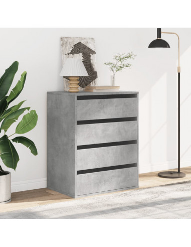 Cassettiera Angolo Grigio Cemento 60x41x76cm Legno Multistrato