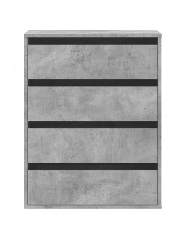 Cassettiera Angolo Grigio Cemento 60x41x76cm Legno Multistrato