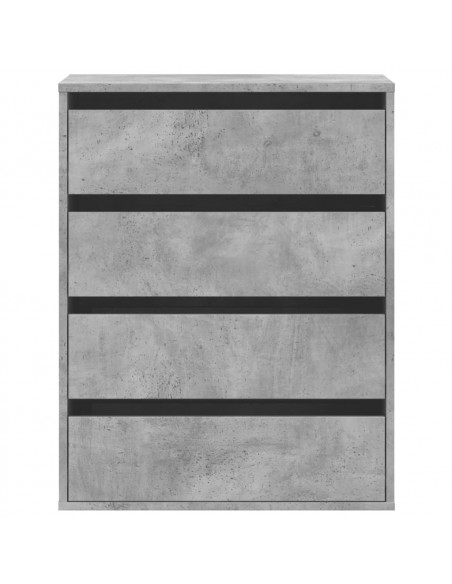 Cassettiera Angolo Grigio Cemento 60x41x76cm Legno Multistrato