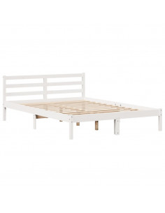 Letto senza Materasso Bianco 140x200 cm Legno Massello di Pino 2