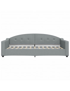 Divano Letto Estraibile Cassetti Grigio Chiaro 100x200 Tessuto 2