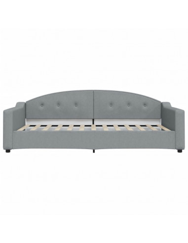 Divano Letto Estraibile Cassetti Grigio Chiaro 100x200 Tessuto