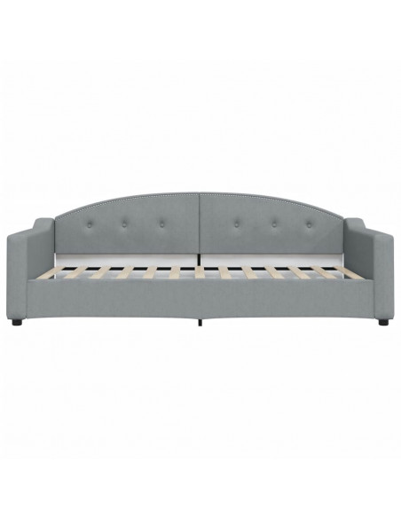 Divano Letto Estraibile Cassetti Grigio Chiaro 100x200 Tessuto