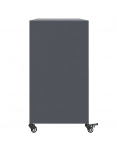 Credenza Antracite 100,5x39x72 cm in Acciaio Laminato a Freddo 2