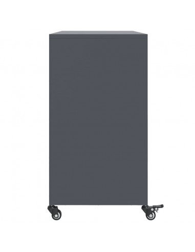 Credenza Antracite 100,5x39x72 cm in Acciaio Laminato a Freddo