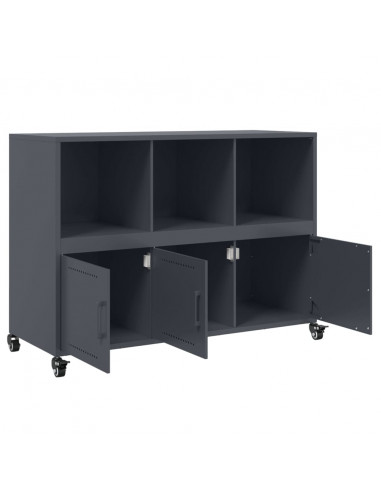 Credenza Antracite 100,5x39x72 cm in Acciaio Laminato a Freddo