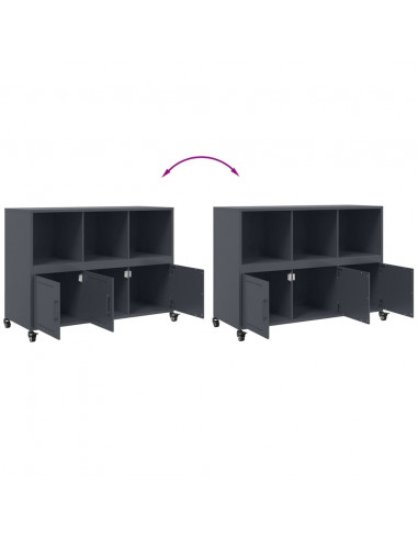 Credenza Antracite 100,5x39x72 cm in Acciaio Laminato a Freddo