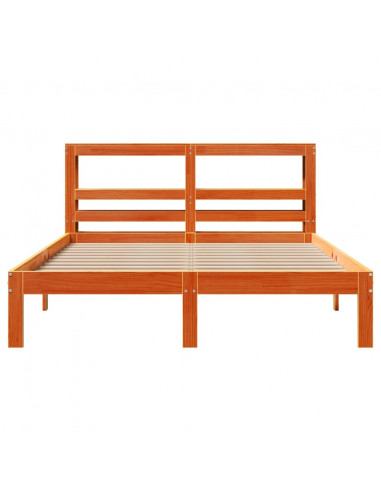 Letto senza Materasso Marrone Cera 140x190 cm in Legno di Pino