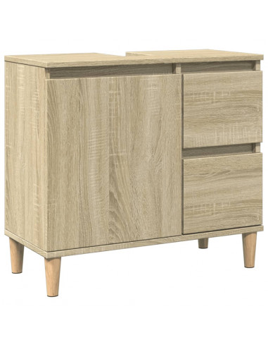 Armadietto da Bagno Rovere Sonoma 65x33x60 cm Legno Multistrato