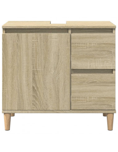 Armadietto da Bagno Rovere Sonoma 65x33x60 cm Legno Multistrato