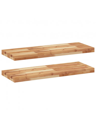 Mensole da Parete 2 pz 100x30x4 cm Legno Acacia Rifinito a Olio