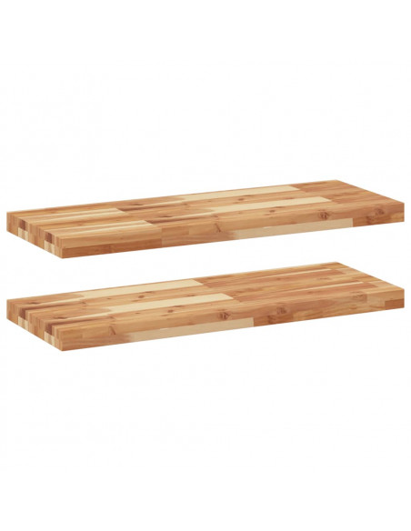 Mensole da Parete 2 pz 100x30x4 cm Legno Acacia Rifinito a Olio