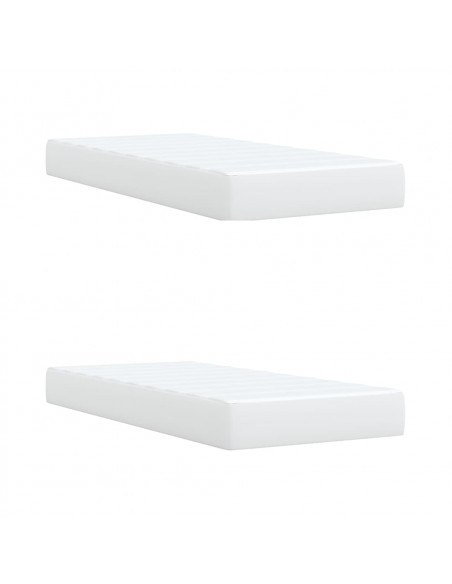 Giroletto a Molle con Materasso Bianco 200x200cm in Similpelle